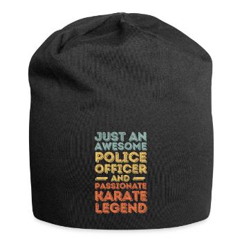 Policier Karaté rétro - Bonnet en jersey - noir - Devant