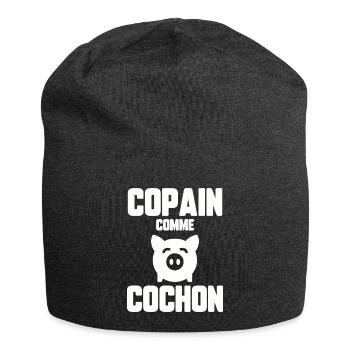 Copain comme cochon - Bonnet en jersey - charbon - Devant