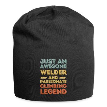 Schweißer Klettern retro - Jersey-Beanie - Schwarz - Vorne
