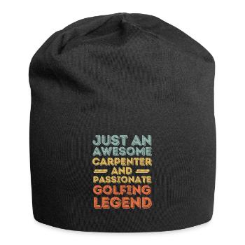 Zimmermann Golfen retro - Jersey-Beanie - Schwarz - Vorne