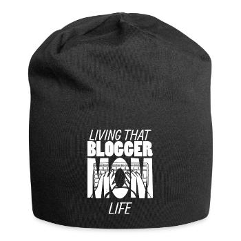 Living That Blogger Mom Life Blogger Mama - Jersey-Beanie - Schwarz - Vorne