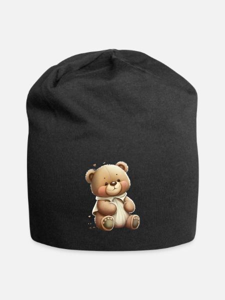 Teddy - Jersey Beanie - black