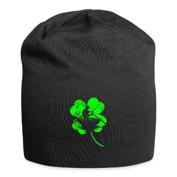 Angeln des St. Patrick's Day Kleeblatts - Jersey-Beanie - Schwarz - Vorne