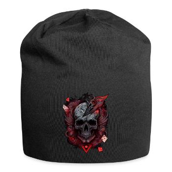 Splash mehrfarbiger Totenkopf. Pokerface - Jersey-Beanie - Schwarz - Vorne
