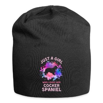 Juste une fille qui aime son Cocker-spaniel - Bonnet en jersey - noir - Devant
