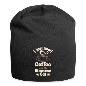 Kaffee-Siamkatzenliebhaber - Jersey-Beanie - Schwarz - Vorne