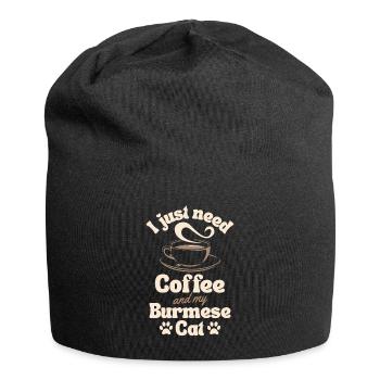 Café Birman-chat amoureux - Bonnet en jersey - noir - Devant