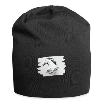 The Power and Purity of a White Horse's Head - Jersey Beanie - black - Front