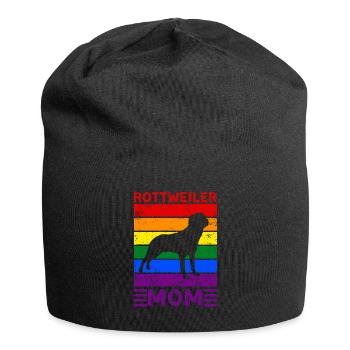 Rottweiler Mama LGBTQ Regenbogenflagge - Jersey-Beanie - Schwarz - Vorne