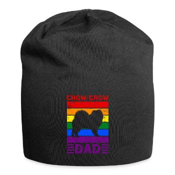 Chow-chow Dad LGBTQ Rainbow Flag - Jersey Beanie - black - Front