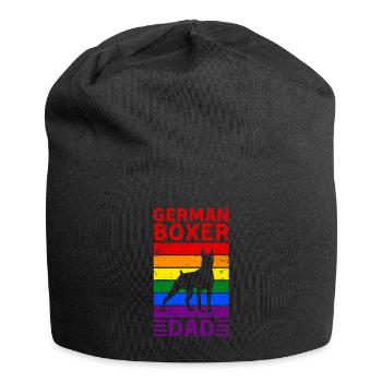 Boxeur allemand papa LGBTQ drapeau arc-en-ciel - Bonnet en jersey - noir - Devant