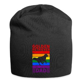 Golden-retriever Dad LGBTQ Rainbow Flag - Jersey Beanie - black - Front