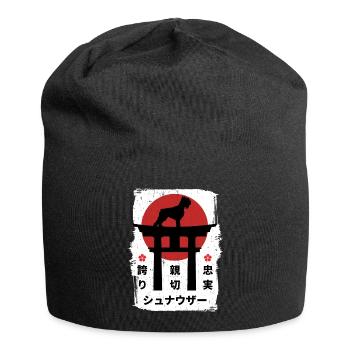 Schnauzer Hund Japan Kanji - Jersey-Beanie - Schwarz - Vorne