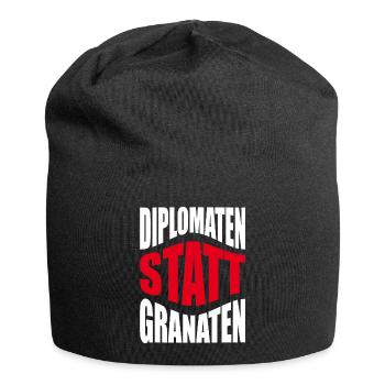 Diplomaten statt Granaten - Jersey-Beanie - Schwarz - Vorne