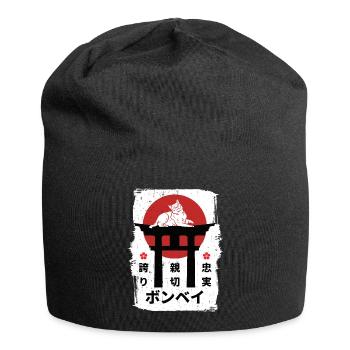 Bombay cat Japon kanji - Bonnet en jersey - noir - Devant