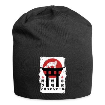 Chat américain kanji japonais - Bonnet en jersey - noir - Devant