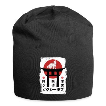Pixie-bob cat Japan kanji - Jersey Beanie - black - Front