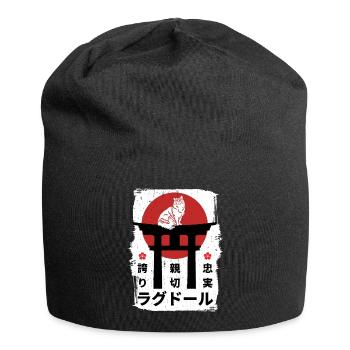 Ragdoll Katze Japan Kanji - Jersey-Beanie - Schwarz - Vorne