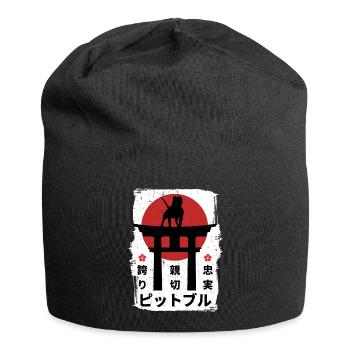 Pitbull dog Japan kanji - Jersey Beanie - black - Front