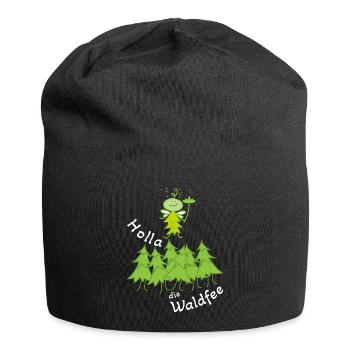 Lustige Fee im Wald Waldfee - Jersey-Beanie - Schwarz - Vorne