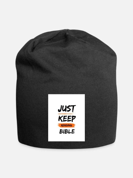 just keep reading the bible - Jersey-Beanie - Schwarz