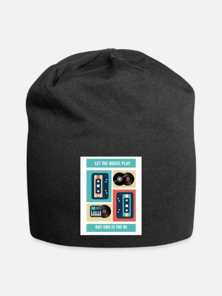 Let the music play but god is the DJ - Jersey-Beanie - Schwarz