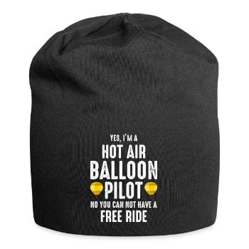 Montgolfière Montgolfière Pilote de montgolfière - Bonnet en jersey - noir - Devant