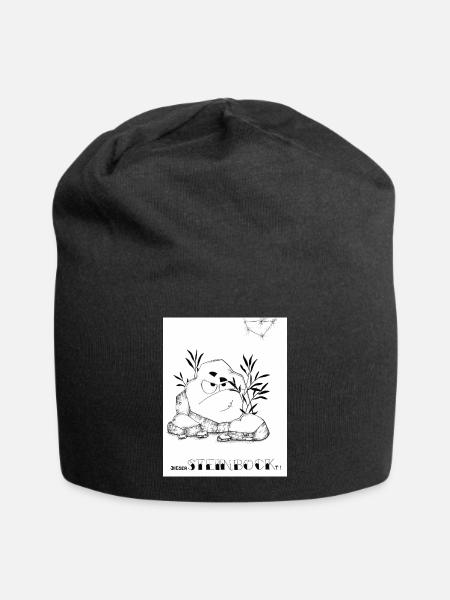 Steinbock - Jersey-Beanie - Schwarz