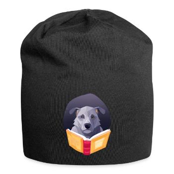 Lesen Hund Buch Leser Hunde Buchliebhaber Bücher - Jersey-Beanie - Schwarz - Vorne