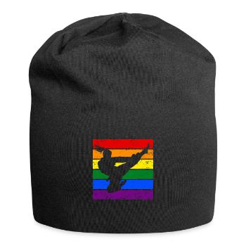Frauen Taekwondo LGBTQ - Jersey-Beanie - Schwarz - Vorne