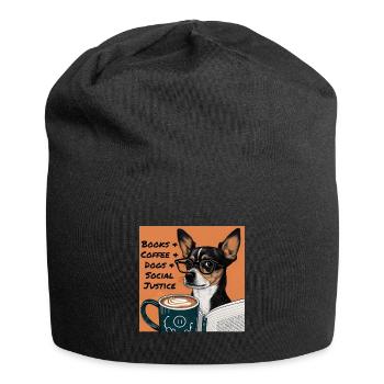 Books and Coffee and Dogs and Social Justice - Jersey Beanie - black - Front