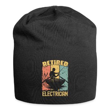 Fishing retired electrician - Jersey Beanie - black - Front