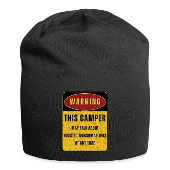 Outdoor Camping Adventure Nature. Funny sayings - Jersey Beanie - black - Front