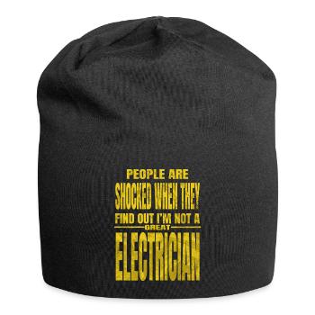 present electronics socket prop bday fun - Jersey Beanie - black - Front
