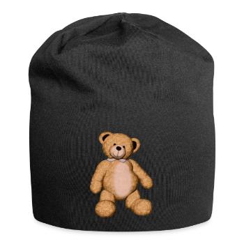 Teddybär - Jersey-Beanie - Schwarz - Vorne