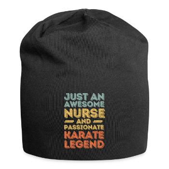 Infirmière Karaté légende rétro - Bonnet en jersey - noir - Devant