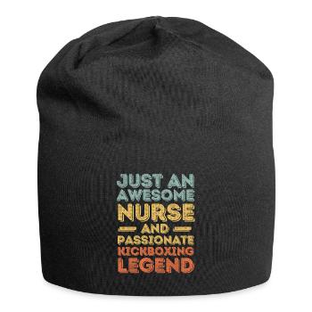 Krankenschwester Kickbox-Legende retro - Jersey-Beanie - Schwarz - Vorne