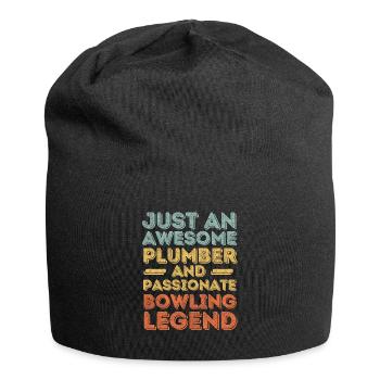 Plumber Bowling legend retro - Jersey Beanie - black - Front