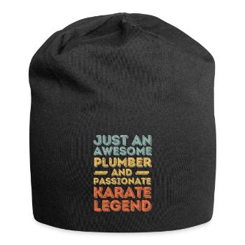 Plombier Karaté légende rétro - Bonnet en jersey - noir - Devant