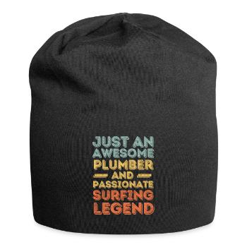 Plumber Surfing legend retro - Jersey Beanie - black - Front