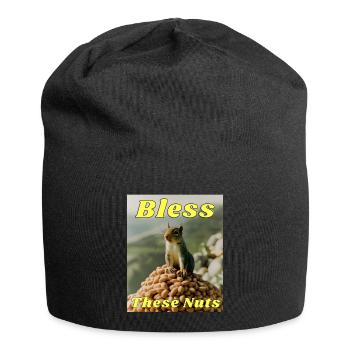 Segne diese Nüsse - Jersey-Beanie - Schwarz - Vorne