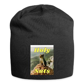 Heilige Nüsse - Jersey-Beanie - Schwarz - Vorne