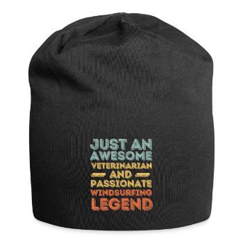 Tierarzt Windsurfen Legende retro - Jersey-Beanie - Schwarz - Vorne