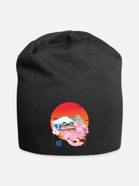 Japanische Prinzessin Sakura Castle - Jersey-Beanie - Schwarz