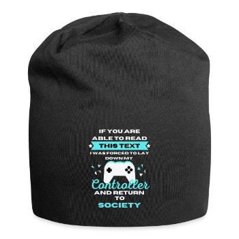 Forced to Return to Society - Gamer T-Shirt - Jersey-Beanie - Schwarz - Vorne