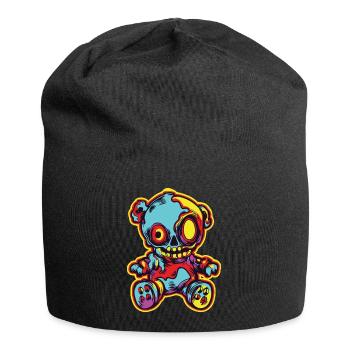 Funny Horror Scary Bear Halloween Night Bear - Jersey Beanie - black - Front