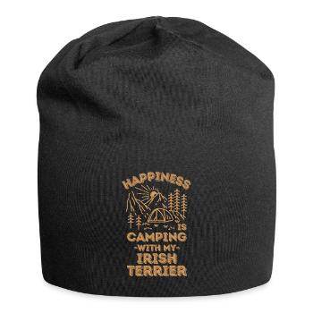 Camping with irish-terrier - Jersey Beanie - black - Front