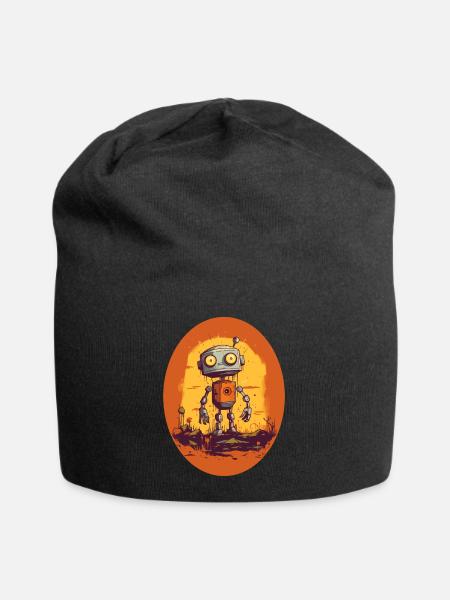 Robot - Jersey-Beanie - Schwarz