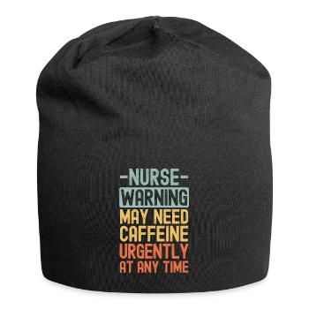Krankenschwester braucht dringend Kaffee - Jersey-Beanie - Schwarz - Vorne