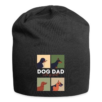 dog dad life is wuff - Jersey-Beanie - Schwarz - Vorne